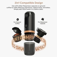120ml Household Coffee Machine USB Charging Stainless Steel Car Coffee Maker Portable Mini Automatic Cleaning for Travel Camping 2