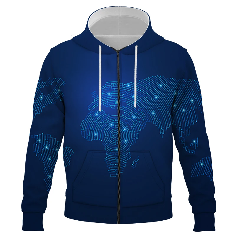 

Spring And Autumn Fashion 3D Printing AI intelligent 5g data Men's/Women's zipper Hoodie Street Loose Top Oversized XXS-7XL