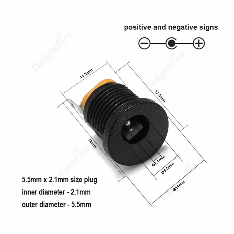 DC Power Connector 5.5mm 2.1mm 2.5mm 3.5mm 1.35mm Barrel Plug 3A 5V 12V Male Female Jack Socket Screw Nut Panel Mount Adapter