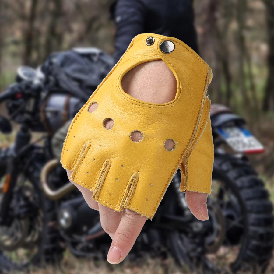Guanti Autobus Rosso Guanti Mezze Dita In Pelle Rossa - Per Guida, Palestra, Sollevamento Pesi, Ciclismo, Unisex Guanti Senza Dita Sportivi