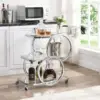 Home Bar Serving Carts 3 Tier Kitchen Carts on Wheels Mobile Bar Carts for Home Kitchen Dining Room Living Room Party, Chrome 2