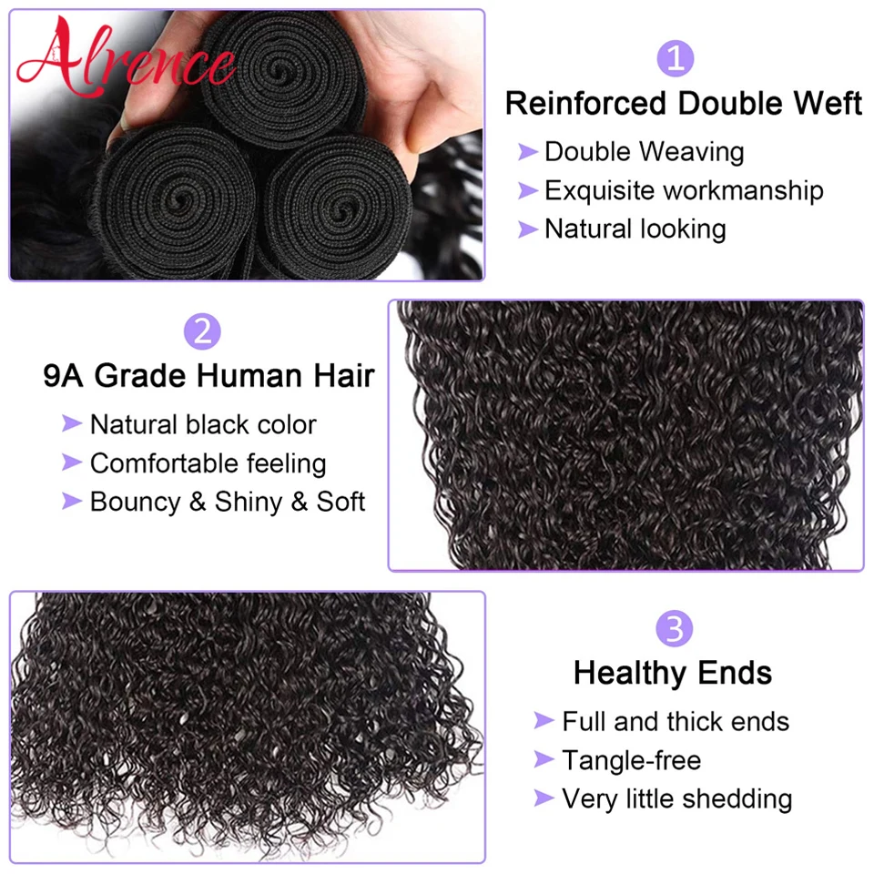 Fasci d'acqua fasci di capelli umani al 100% 28 capelli vergini da 30 pollici 3 4 fasci estensioni dei capelli umani del tessuto brasiliano capelli del tessuto dell'acqua - immagine 3