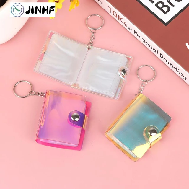 1pc Keychain Photo Album For Mini Photo Sticker Jelly Color Card