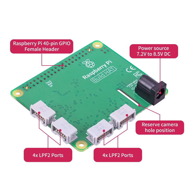 Oficial Raspberry pi Construir Chapéu Suporta Motor Sensor 40 Pinos Gpio Placa de Expansão para Raspberry pi 4b 3b Mais 3b Zero w - Imagem 3