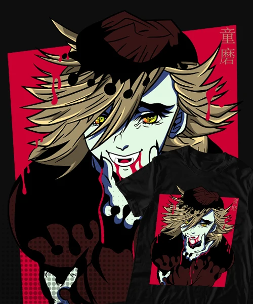 T-shirt for Anime Demon Slayer Douma segunda Luna Superior