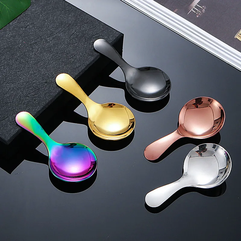 

10Pcs Salt Spoon Mini Sugar Spice Spoons Gold Stainless Steel Spoon Set Tea Coffee Scoop Spoons For Jar Kitchen Accessories