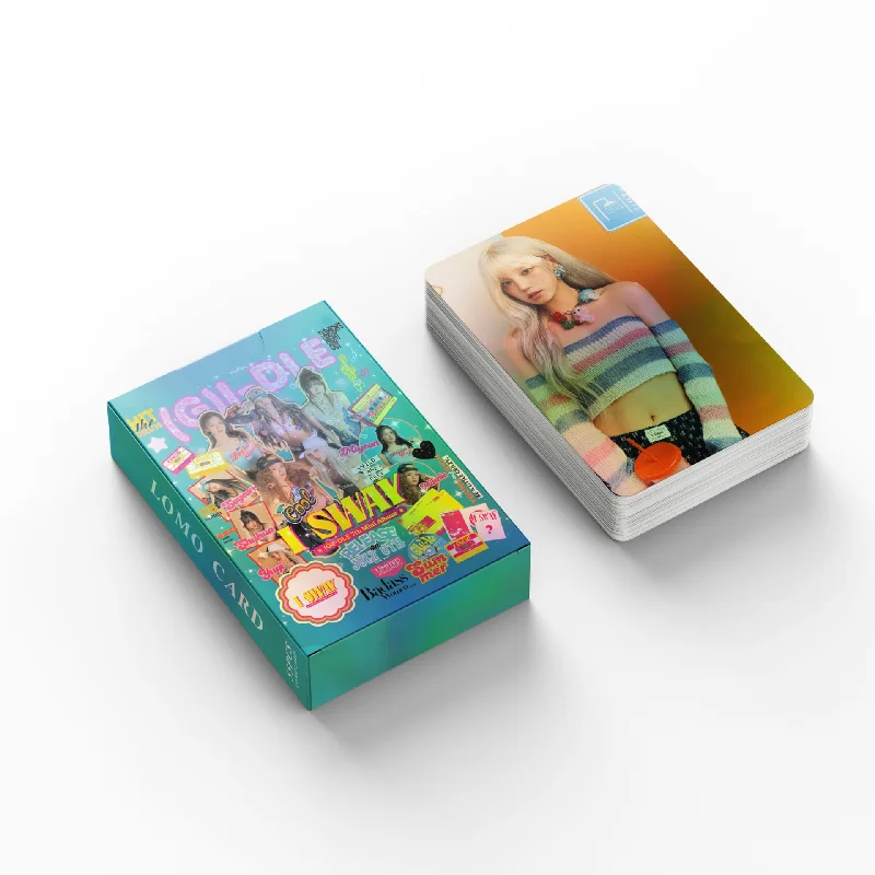 Kpop Idol (G)I-DLE I SWAY Lomo Laser Card 55Pcs/Set Photocards GIDLE MiYeon Minnie YuQi ShuHua HD Printd Postcards Fans Gift