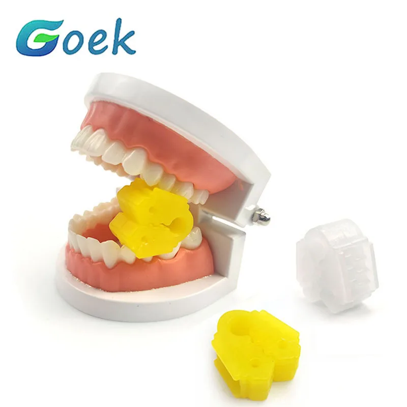 2pcs/set Dental Split Type Mouth Support Soft Translucent Hard Yellow