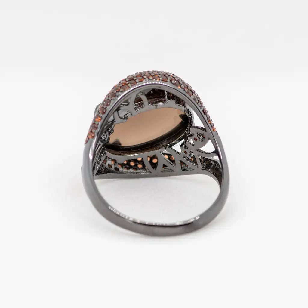 GEM'S BALLET Natural Smoky Quartz Gemstone Cocktail Ring 925 Sterling Sliver Vintage Gothic Rings For Women Gift Party Jewelry silver ring silver rings gemstone ring