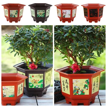 Practical Plastic Flower Pot Resin Large-diameter Potted Bonsai Garden Supplies Thickened Hydroponic Planter