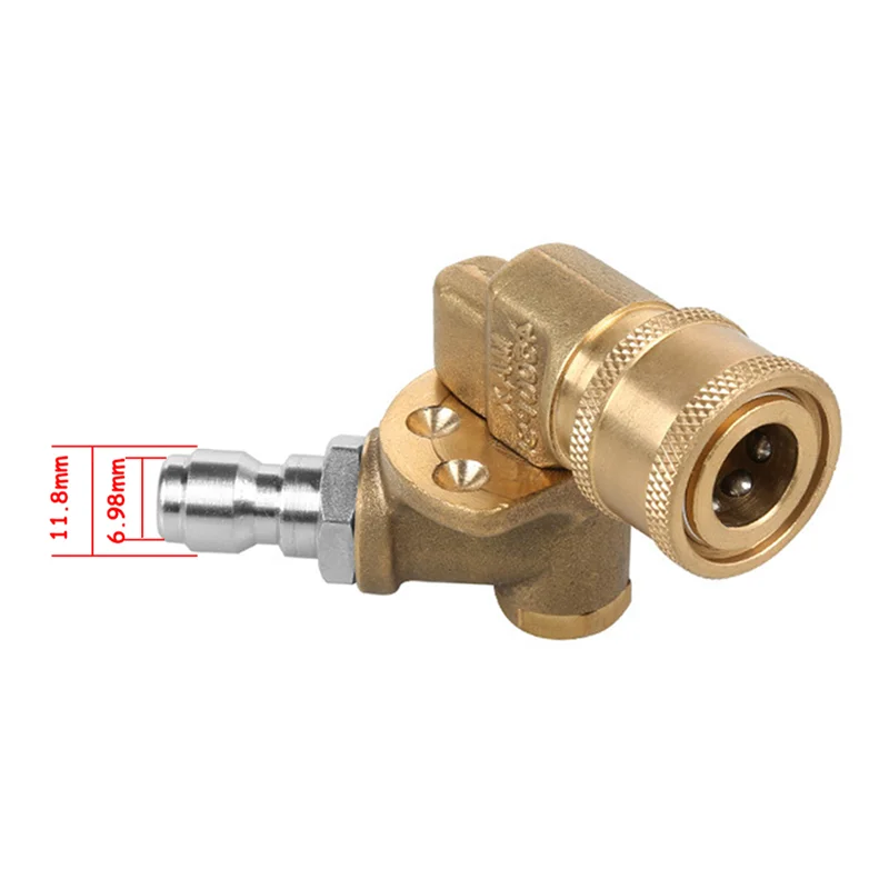 

1/4In Quick Connect Pivoting Coupler Adjustable Adapter W/5 Spray Nozzles Copper Connection for High Pressure Car Washer