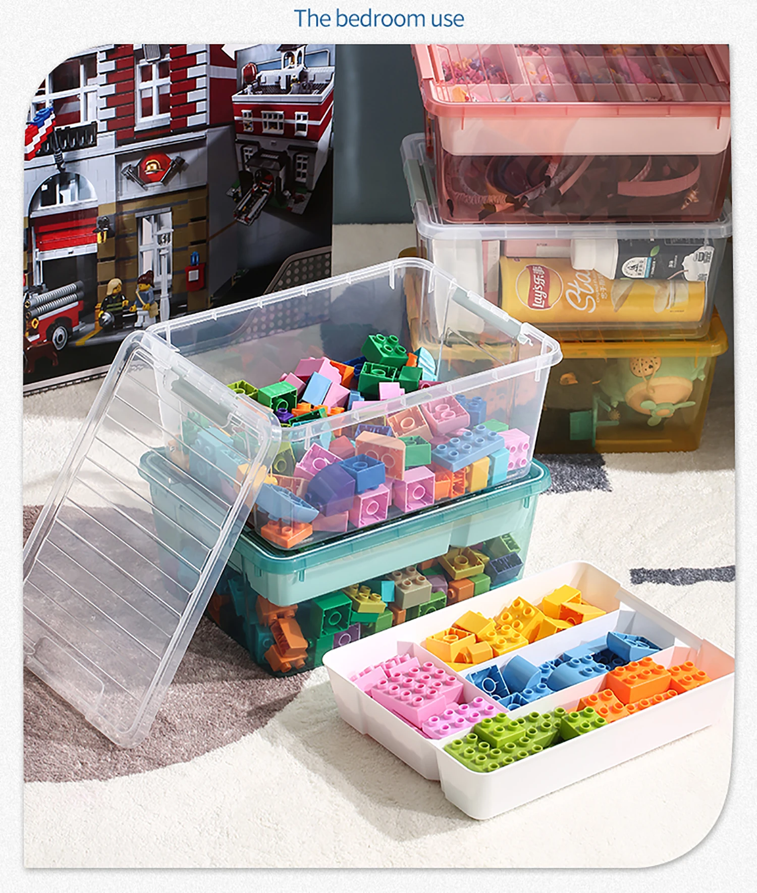 8583 Transparent Plastic Stackable Box Lego Blocks Toys Storage Box Plastic  Bin Storage for Sundries - China Storage Box and Plastic Stackable Box  price