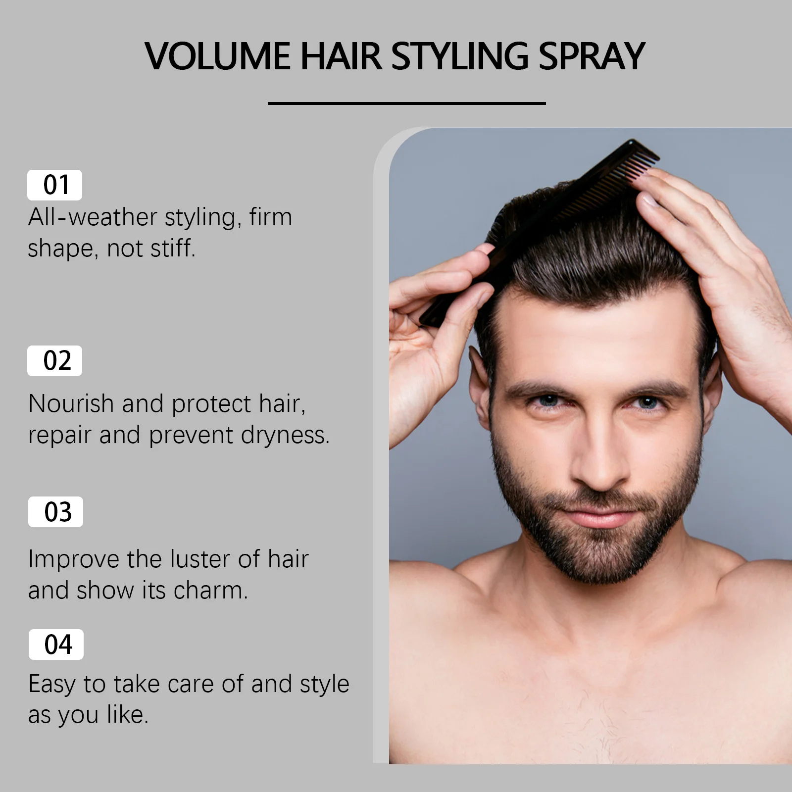 Long Lasting Hair Spray Fiber Styling Holding Thickening Mist Fixing Salon Styling Fluid Spray Travel