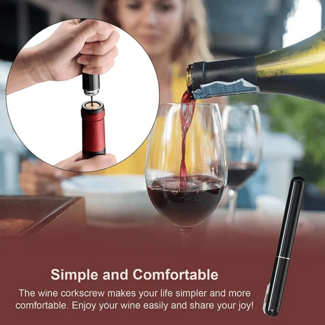 Ouvre-bouteille de vin à pression d'air, tire-bouchon à vin, pompe à air,  ouvre-champagne, pneumatique, sûr, décapant de liège à épingle en acier  inoxydable - AliExpress