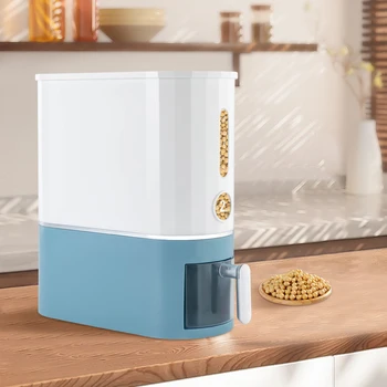 2Lbs Rice Dispenser Large Dry Food Dispenser with Cup  for Rice Beans Cereal Perfect for Kitchen Pantry Organization 2