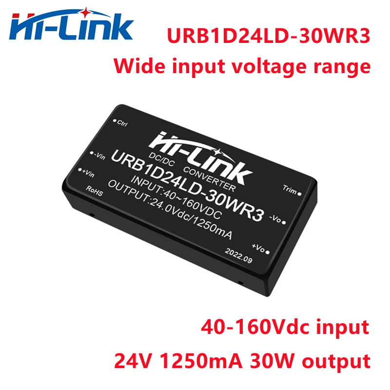 

Hi-Link 5pcs/lot Household DC DC Power Supply Module 30W 24V 1250mA Output 40-160V URB1D24LD-30WR3 Step Down Isolated Converter