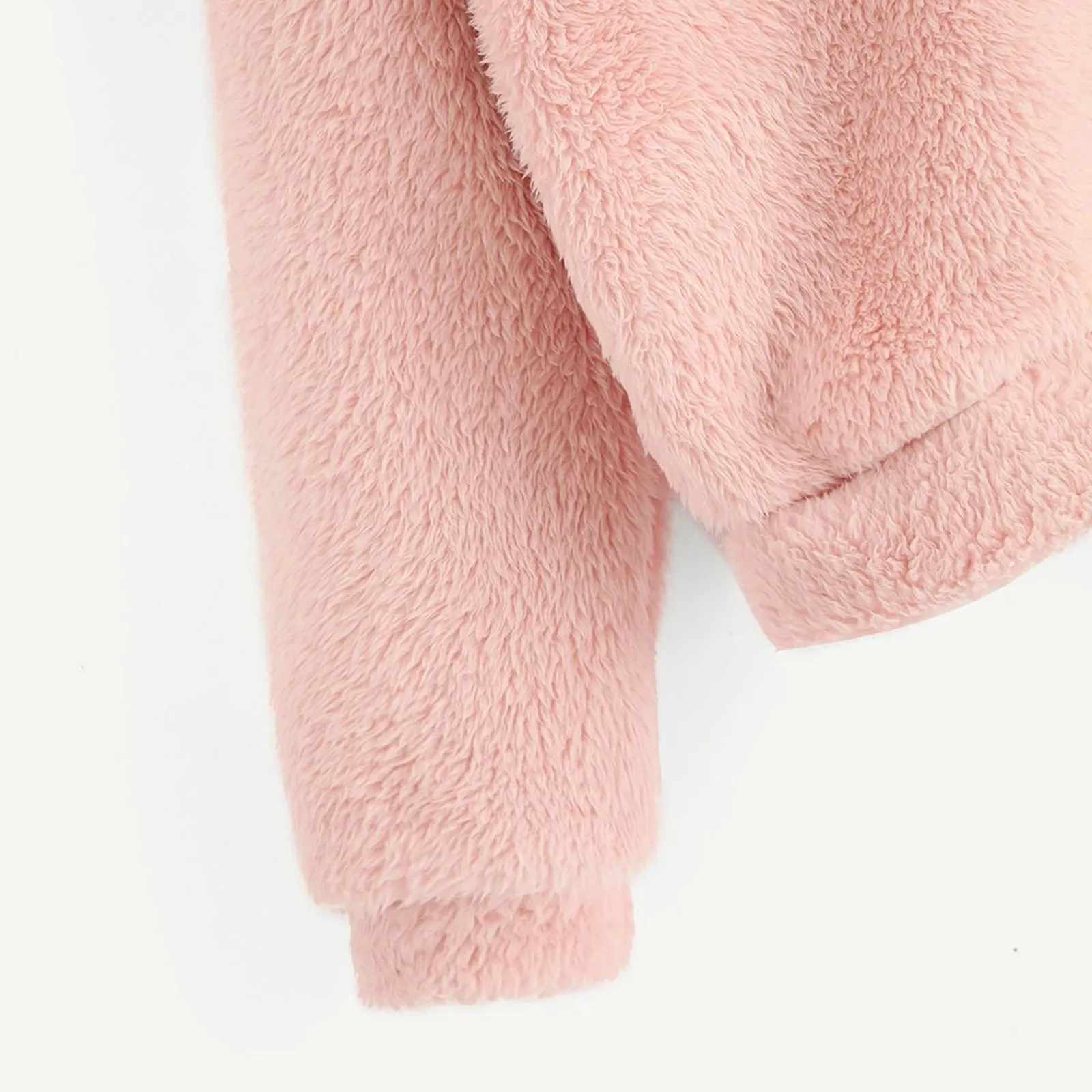Women's Pullover Long Sleeve Fleece Sweatshirt Warm Bear Shape Fuzzy Hoodie Sweater Pullover 6