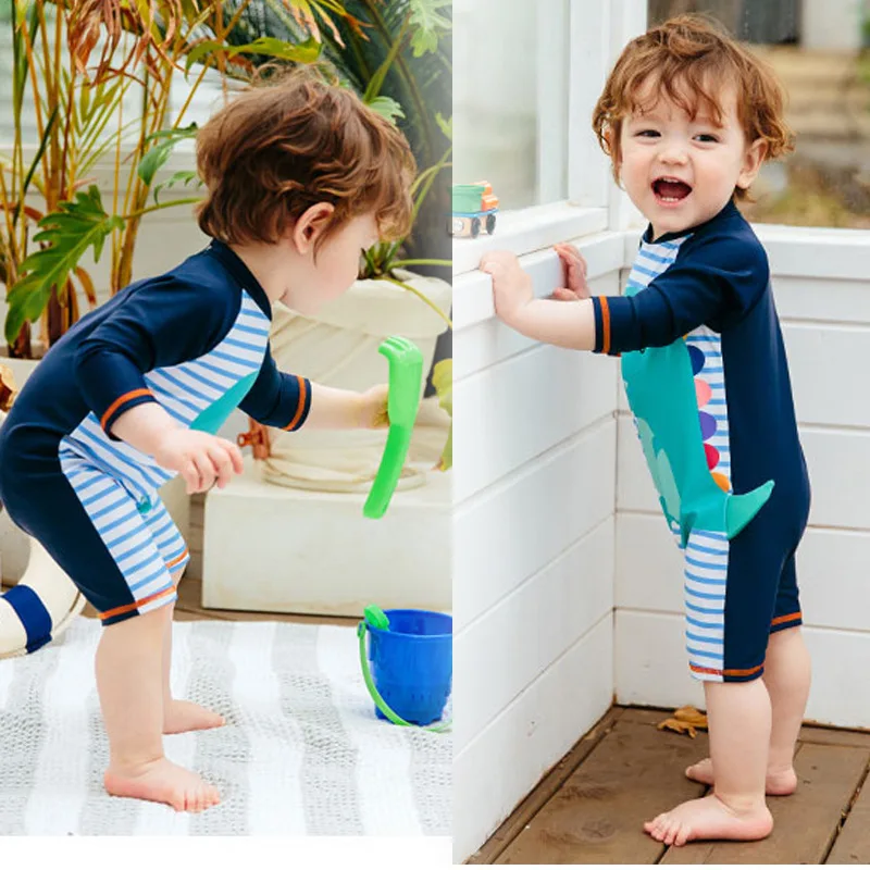Baby Boy Swimwear One piece Swimsuit Children's Bathing Suit UV Protection Shark Print Swimming Suit Boys Beach Pool Clothes kids swimsuits