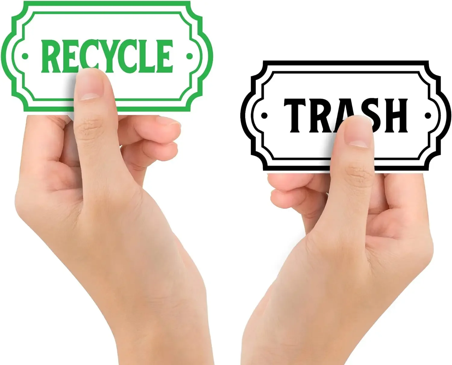 Description Picture 2 of item1PC Recycle and Trash Logo Trash Can Stickers Car Trash Bin Kitchen Home Office Garbage Can Decoration Removable Vinyl Decals