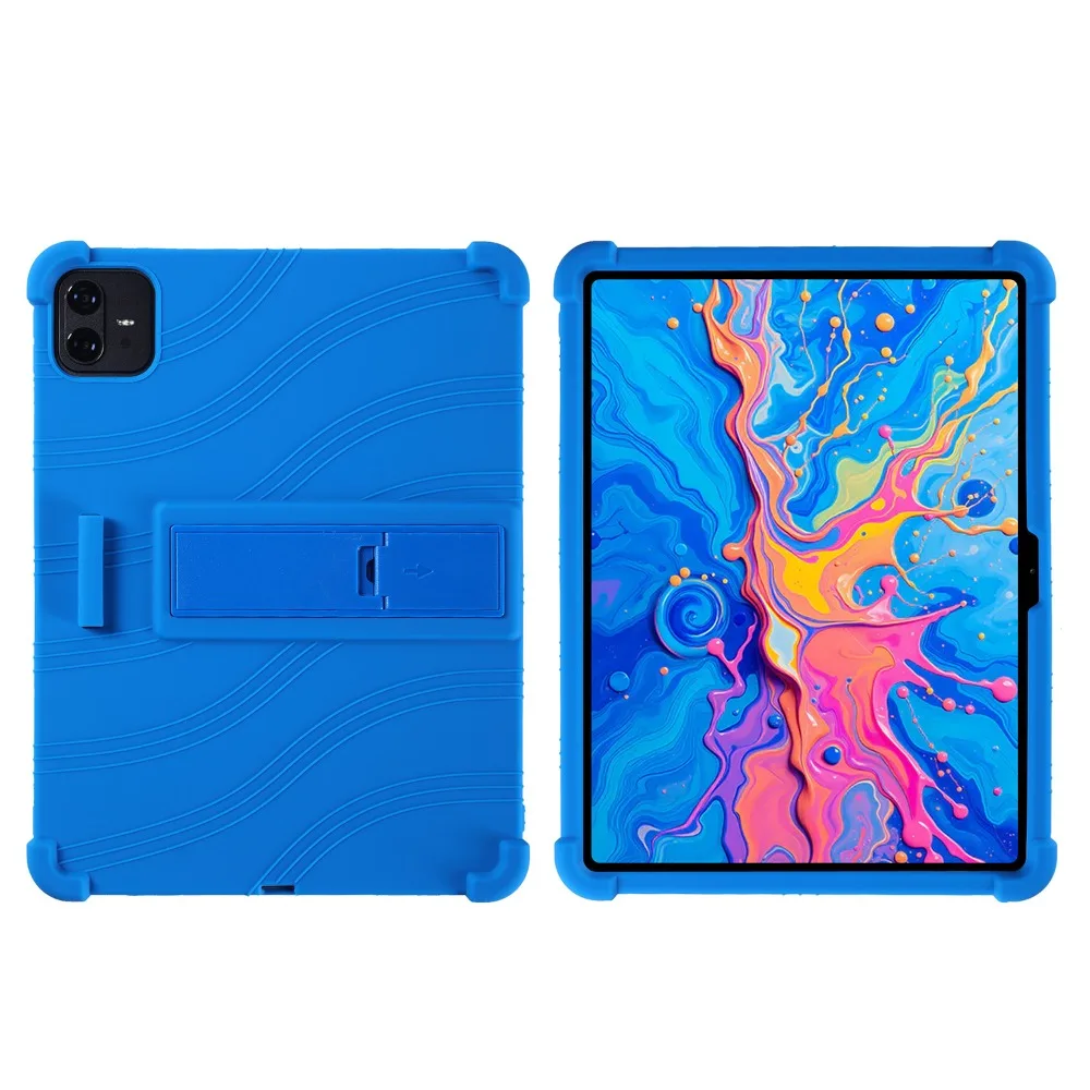 Enhanced Portable Soft Silicon Tablet Case with Rear Kickstand, Shockproof Design, 12.7