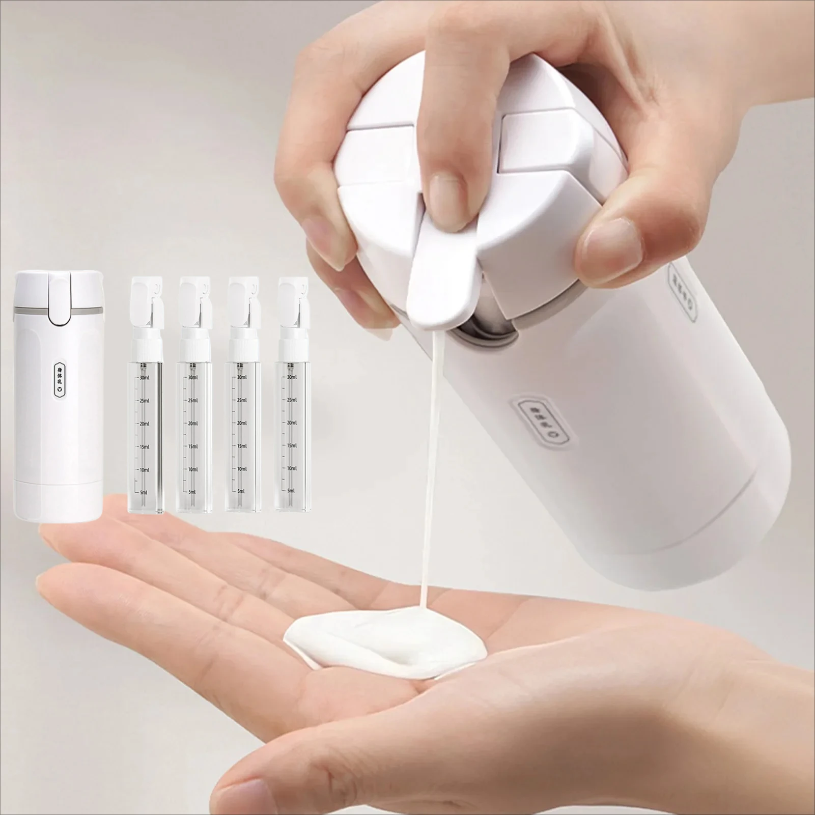 Compact 4-in-1 Travel Liquid Dispenser