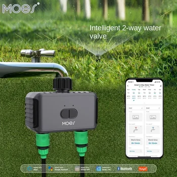 Smart Home Dual Output Irrigation Water Valve App Controller Water Valve Rain Delay Programmable Controller 1