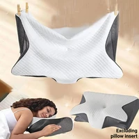 Memory Foam Cervical Pillowcase Cooling Fabric Pillow Protector Bedding Case for Home Travel Holiday Gift Portable Sleep Use Set 2