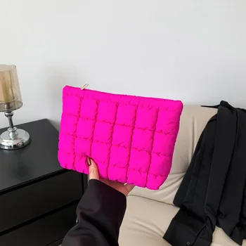 Wholesale Women Cosmetic Quilted Bag Square Makeup Storage Clutch Bags Simple Girl Lipstick Toiletry Organizer Small Handbag 1