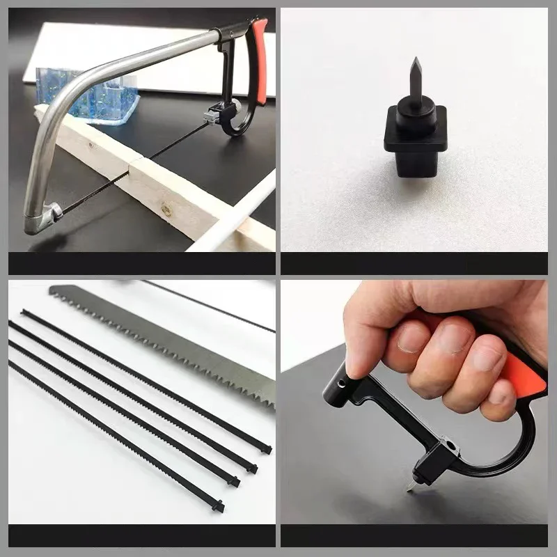 Mini Magic Saw 7Pcs Set, Multifunctional Handmade Drama, Aluminum Hacksaw, Outdoor Portable Woodworking Saw, Bow Set
