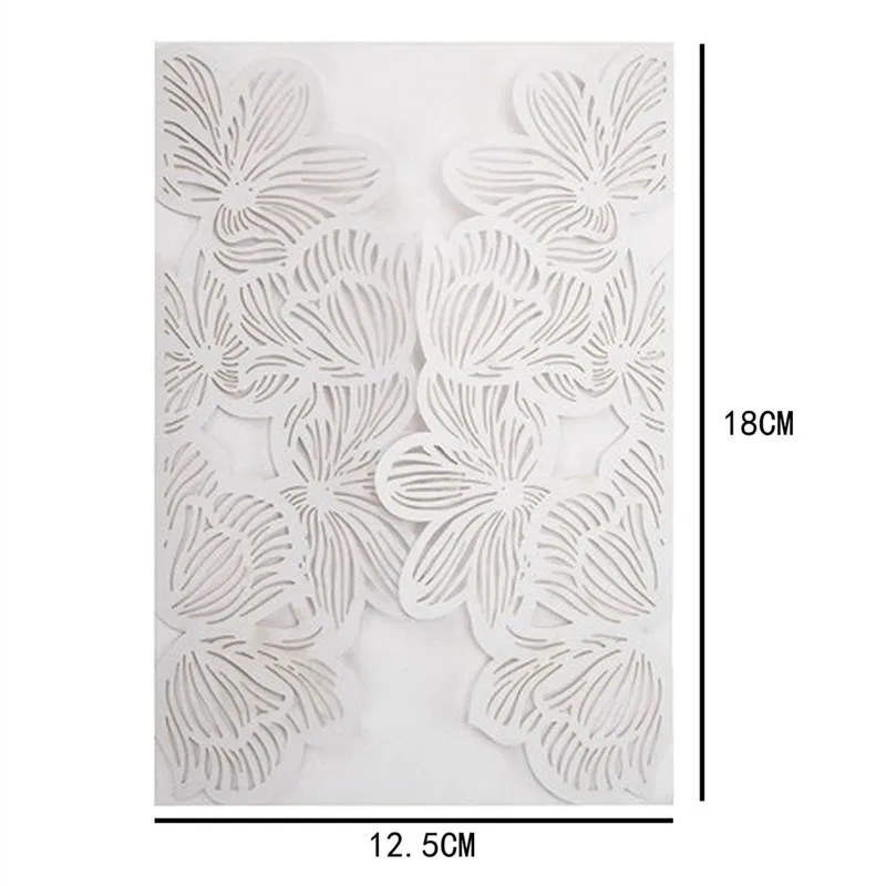 10/20pcs Flowers Wedding Invitations Card White Paper Birthday Gift Greeting Card Cover Wedding Engagement Party Decor Supplies