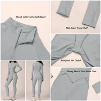 VITALINOVO Womens Running Onesie Athletic Romper Pants Long Sleeve Zip Up Hiking Outfits One Piece Workout Bodycon Jumpsuits - Image 4