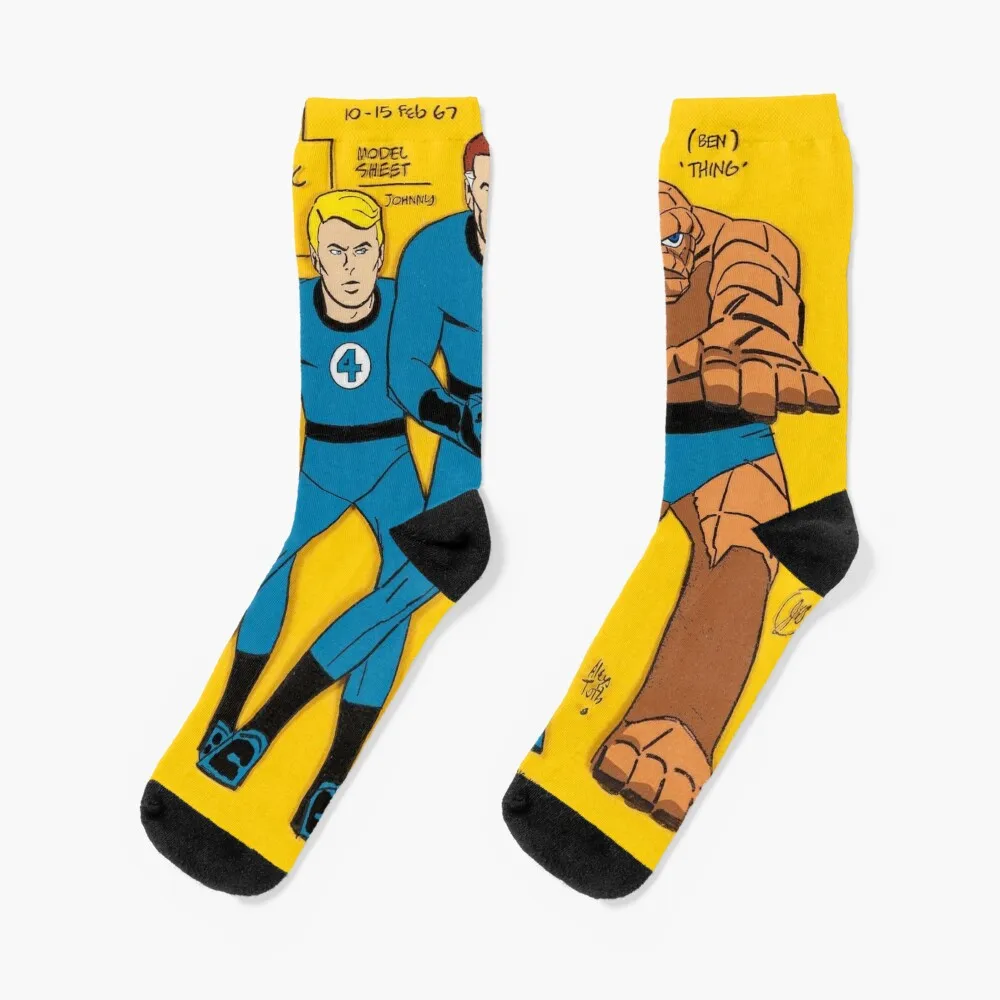 

The Fantastic Four Classic Vintage Retro Cartoons - Comics Socks professional running cool funny gifts Women Socks Men's