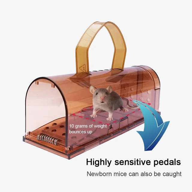 Egér Fogó Ketrec Beltéri Egyszerű, Tiszta Csapda Iroda Újrahasznosítható Biztonságos Önzárás - Image 2