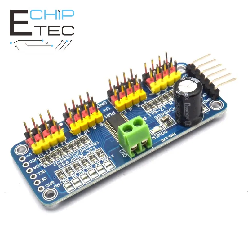 

Free shipping 16 Channel 12-bit PWM/Servo Driver-I2C interface PCA9685 module Raspberry pi shield module servo shield