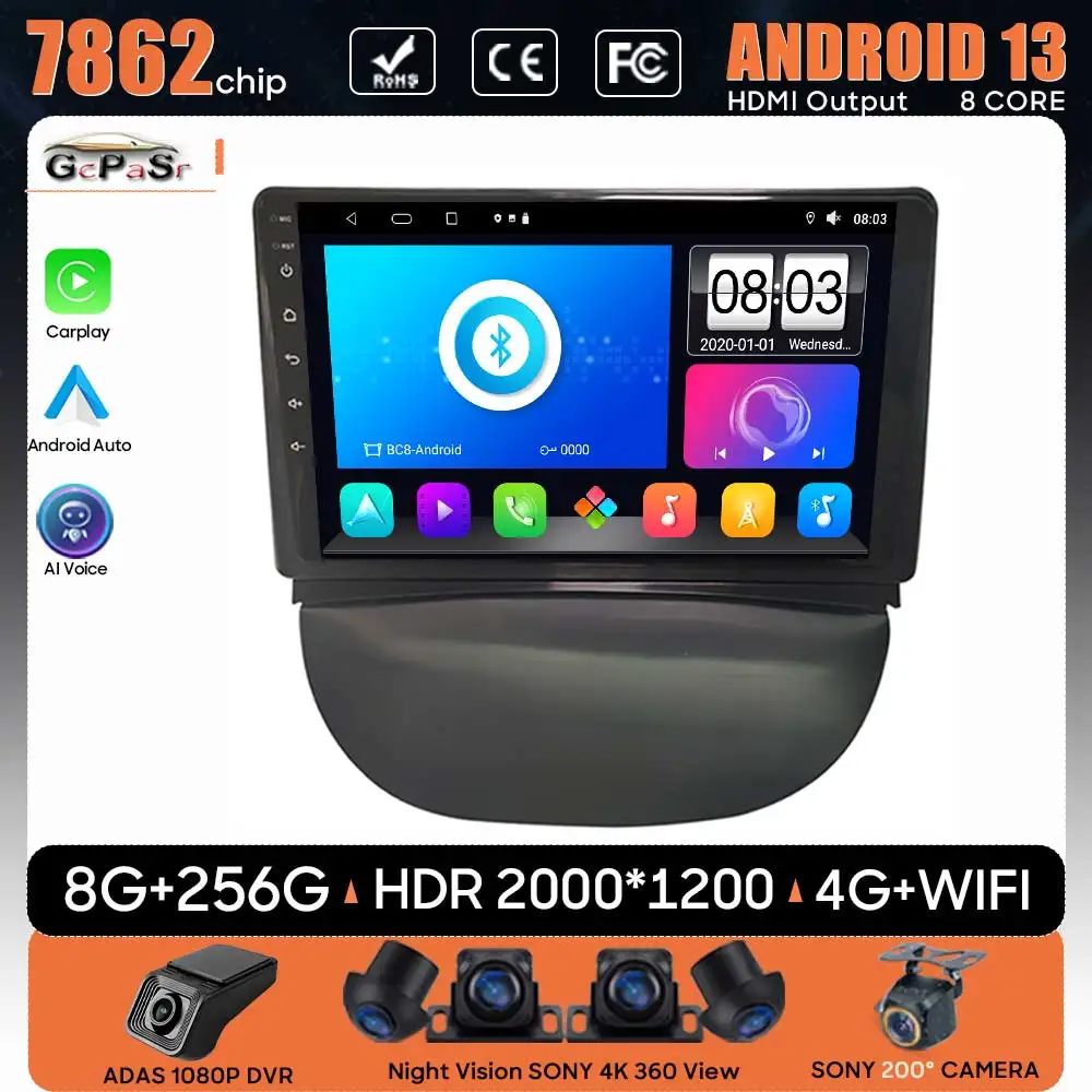 Per Renault Combo 2009 - 2012 Autoradio Android 13 Navigazione Gps Android Auto No 2Din Dvd Stereo Head Unit Lettore Multimediale