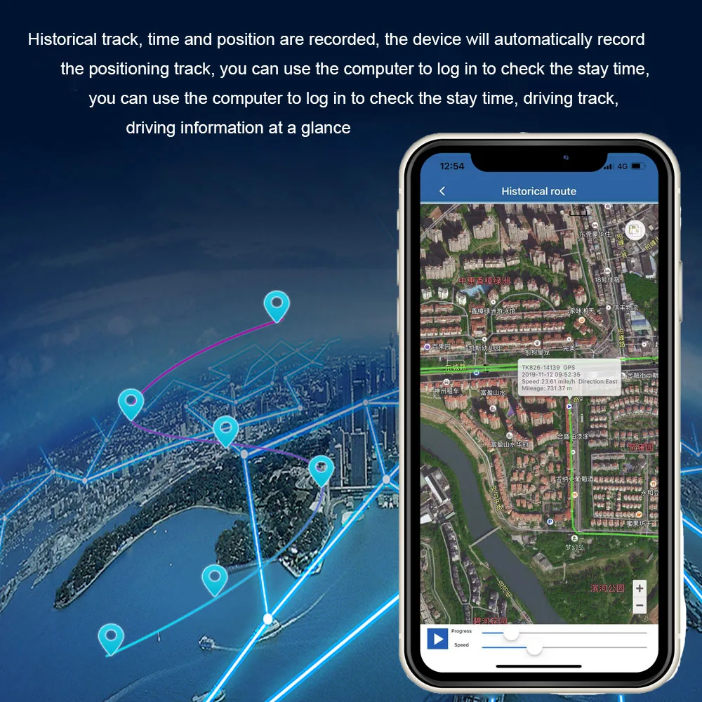 Upgrade Real 4G LTE GPS Tracker Car OBD Locator OBDii Tracking Device Vibration Alarm Geo-fence Real Time Tracking
