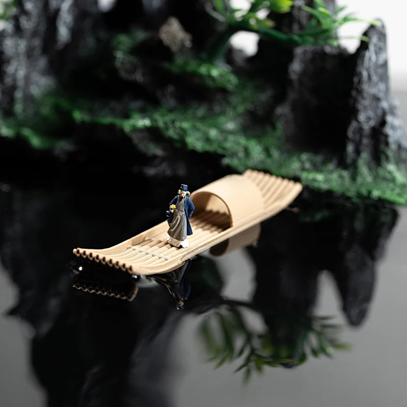 Mini 3D Floating Boat Bamboo Raft Fish Tank Bonsai Art Crafts Micro Landscape Ornaments Creative Aquarium Decor Accessories S1c67f25b313c4481953b7a07d9c2c118Q