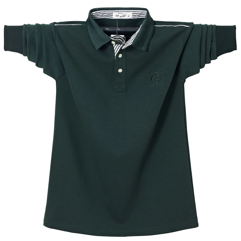 

Рубашка-поло мужская с отложным воротником, деловая Повседневная хлопковая футболка с длинным рукавом, рабочая одежда, размеры до 6XL, на осень