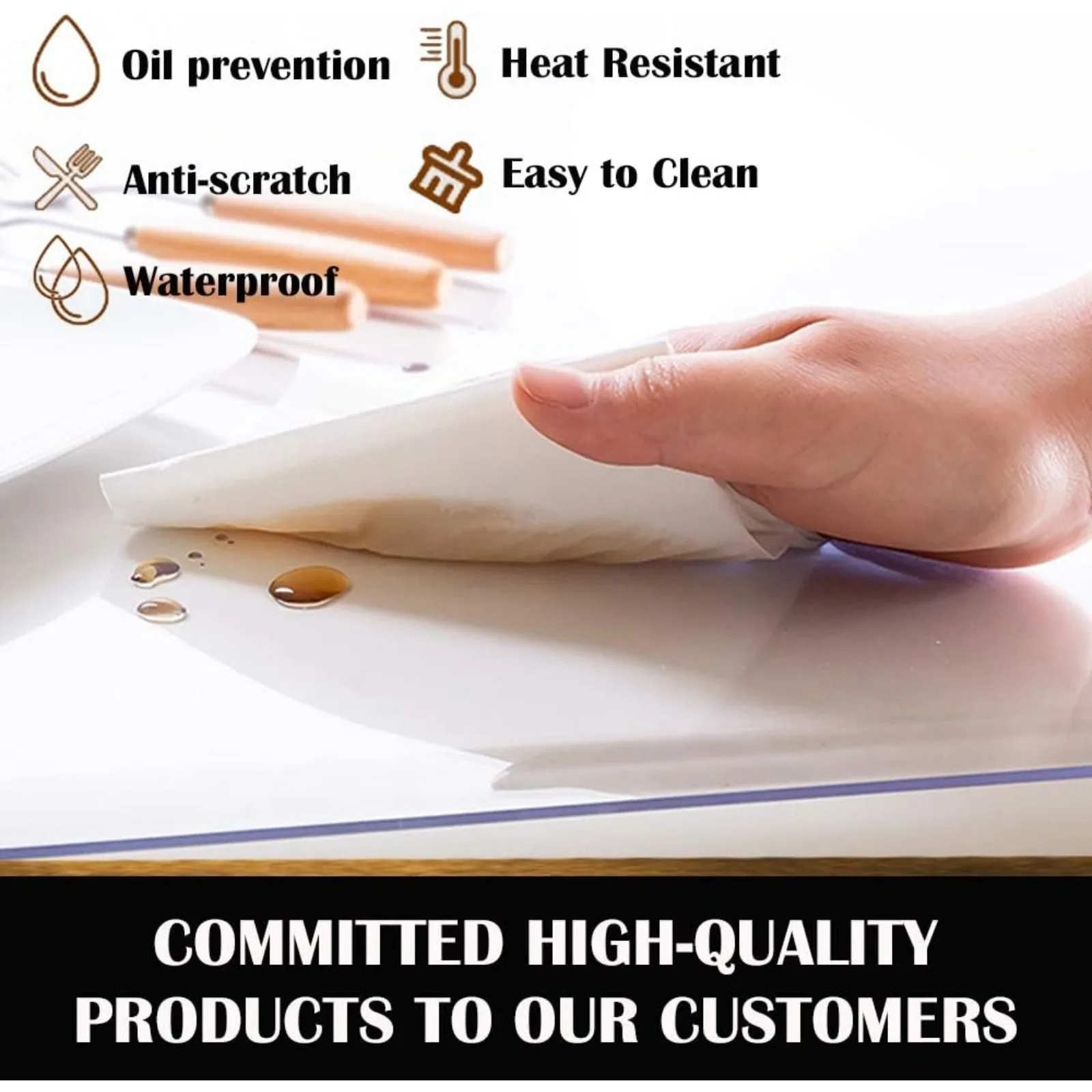 US Round 60" Dia Clear PVC Table Protector Plastic Furniture Screen Protector Circle Plastic Glass Round Tablecloth Vinyl