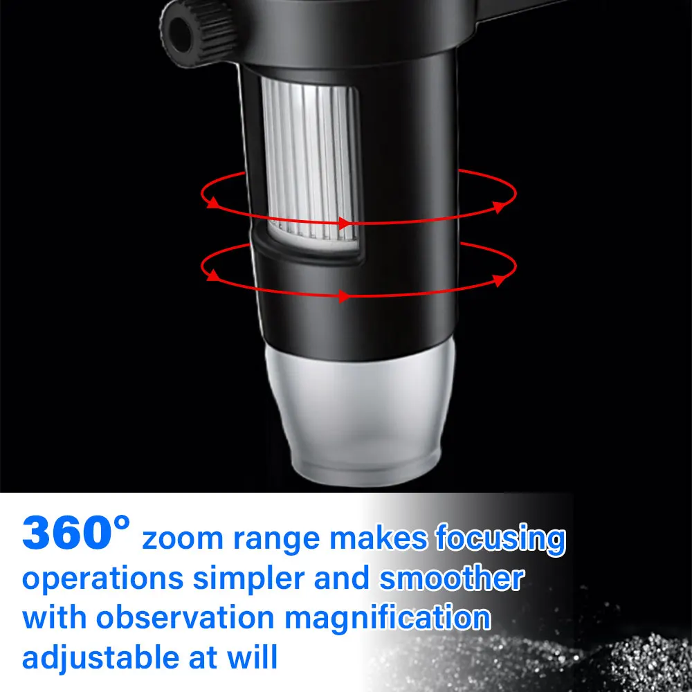 4.3인치 디지털 현미경 1000배율 코인 현미경 1080P 비디오 현미경(스탠드 포함) 성인용 납땜 작업용 8개 LED 드롭스 포함