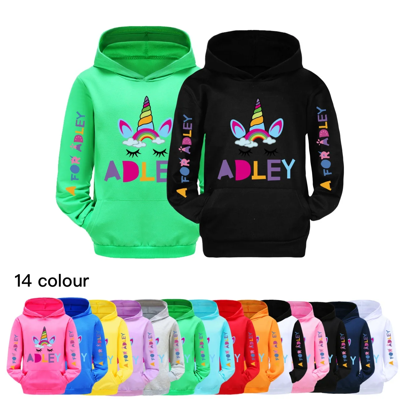 

New A for Adley Clothes Kids 2024 Spring Hoodie Baby Girls Long Sleeve Sweater Children Sweatshirts Boys Cartoon Outerwear&Coats