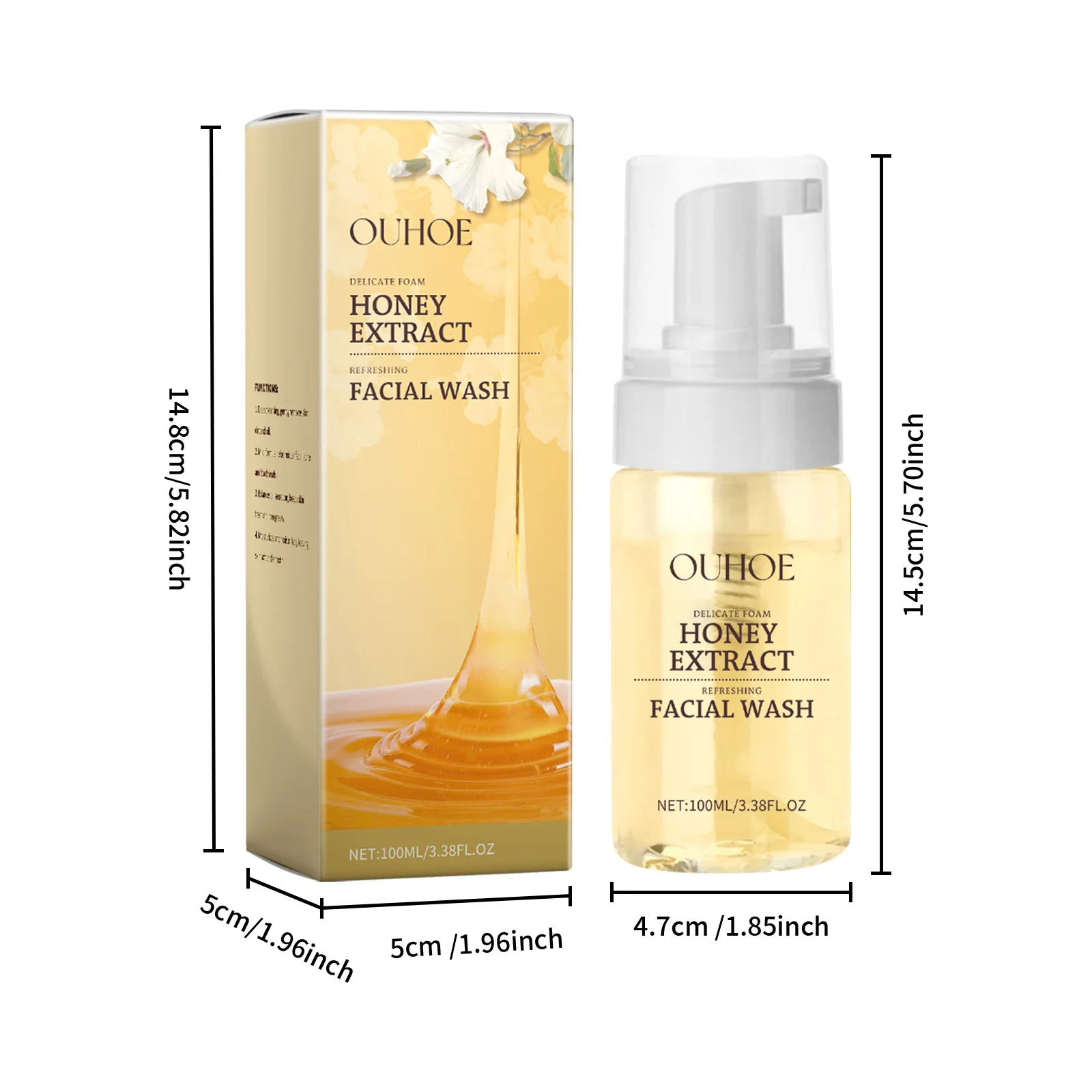 Description Picture 2 of itemGentle Honey Foam Face Wash Gentle Cleansing Skin Hydrating Fresh Oil Control Foaming Facial Cleanser Daily Skincare