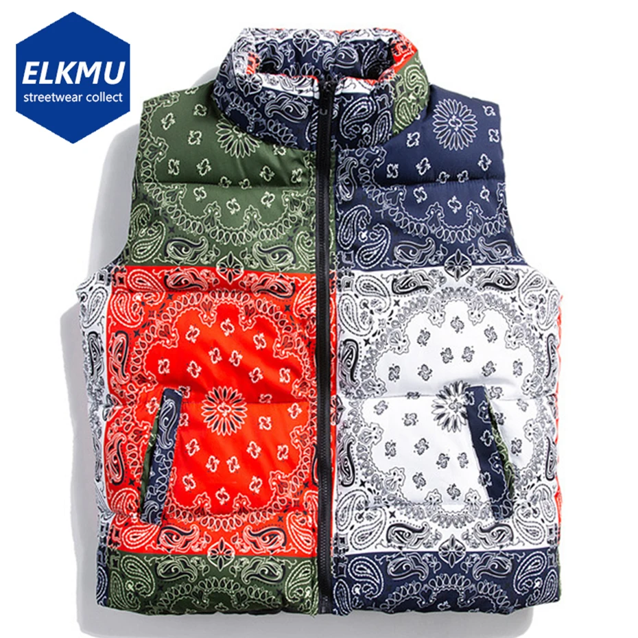 Bandana Puffer Jacket Men | Paisley Puffer Jacket Mens
