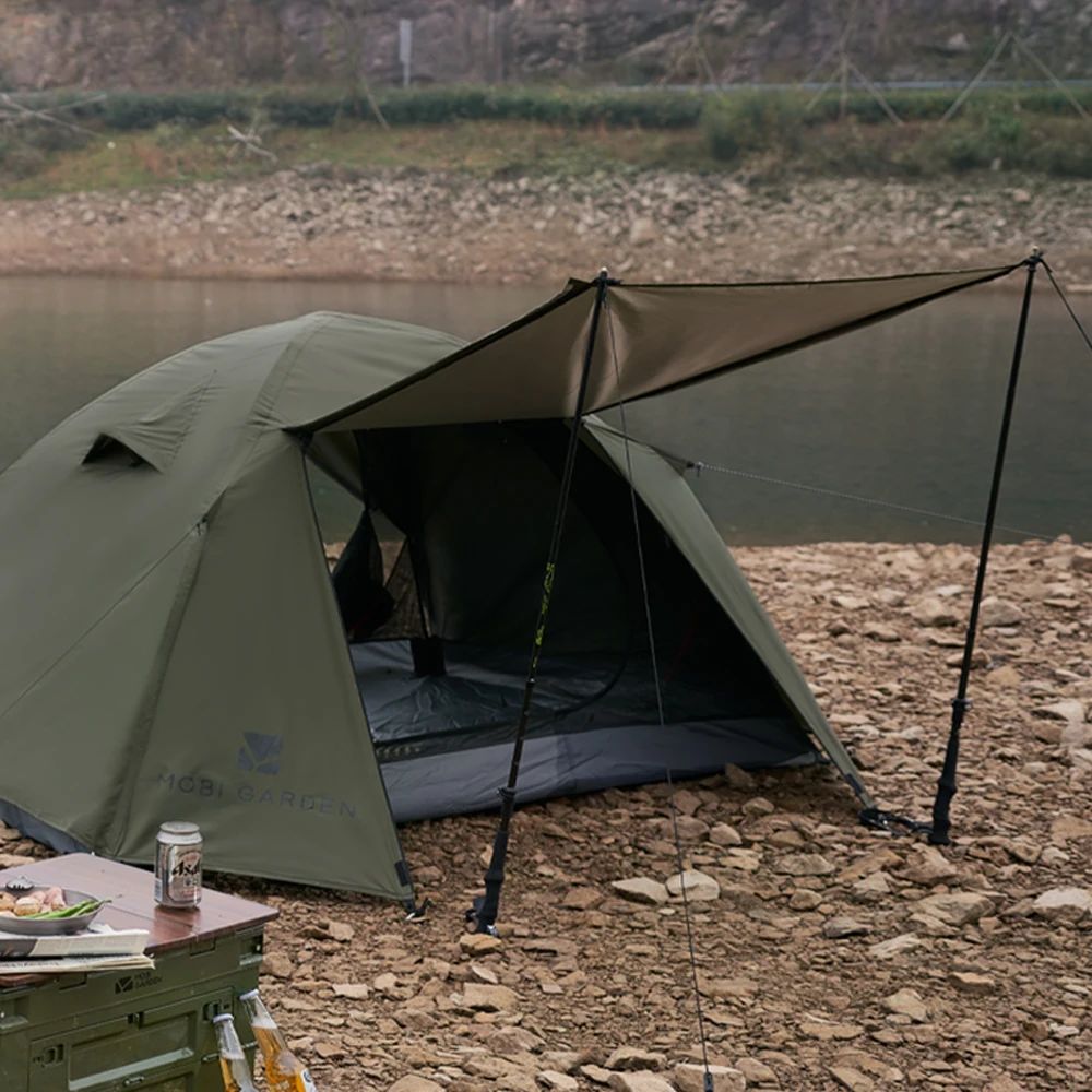 Outdoor Camping Tent Backpack Tent Rainproof Windproof Sunscreen 3 Season for 2-4 People Portable Ultralight Travel