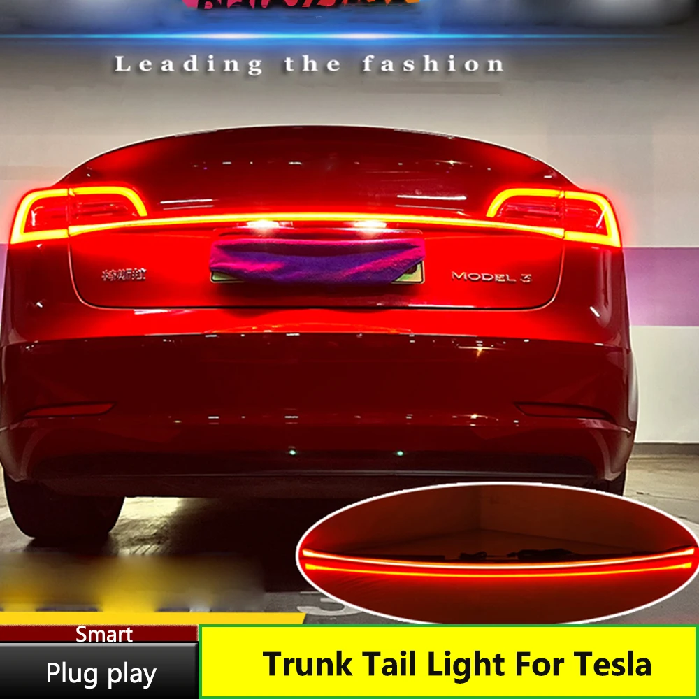 

For Tesla Model 3 Y 2019-2023 LED Through Trunk Tail Light Modified Rear Lamp Streamer Turn Signal Width Cross Lamp