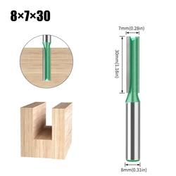 Precision Tungsten Carbide Woodworking Router Bit with 8mm Shank - 8mmX7mmX30mm