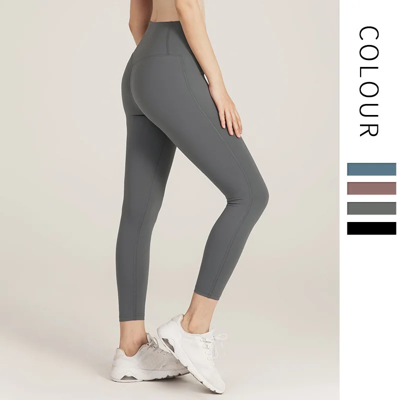 

New Tight Elastic High Waist and Hip Lifting Pants, Nude Feeling LuluLemonS Yoga Running Fitness Women's Crop Pants