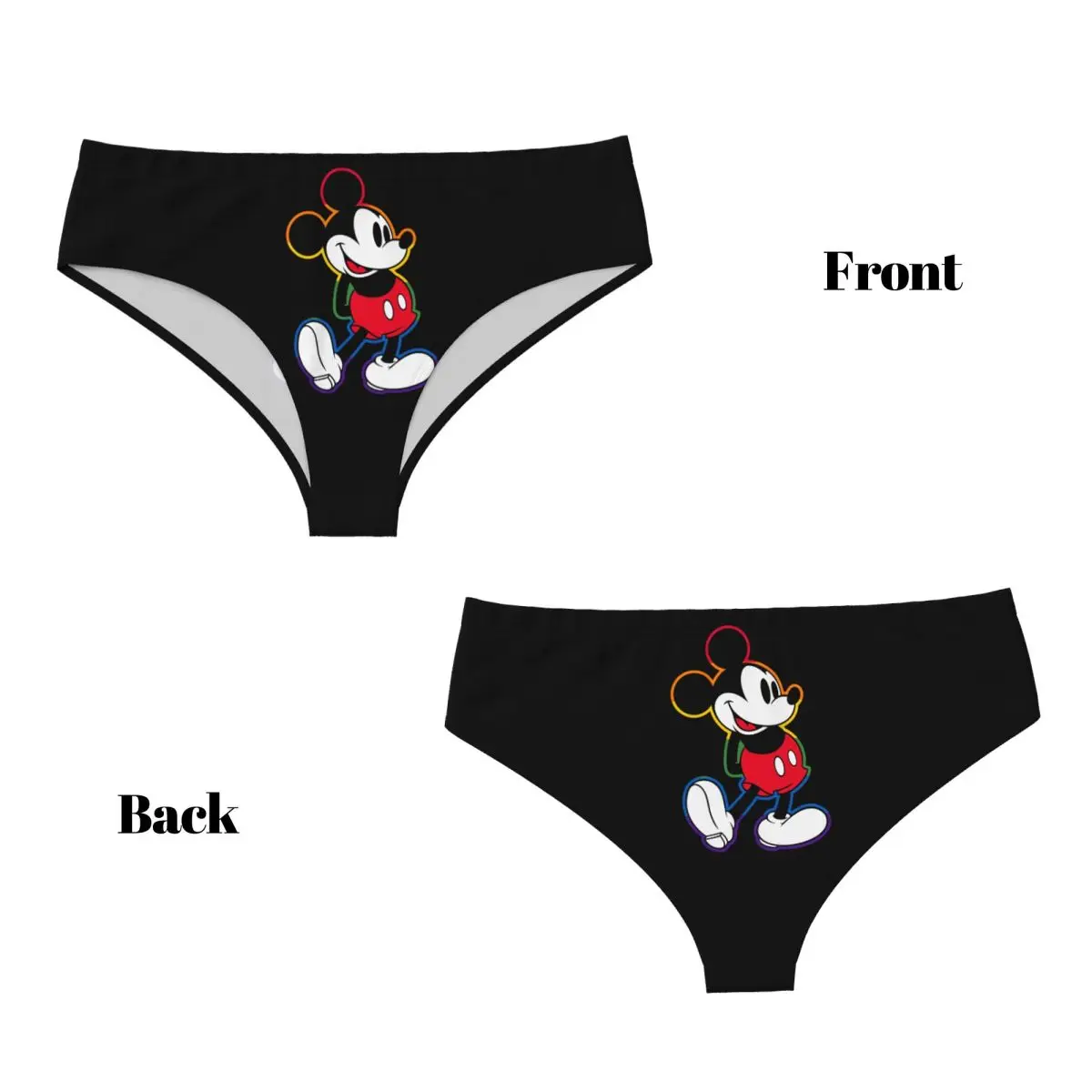 Women's Kawaii Underwear Brief Disney 
 Mickey Rainbow Outline Throw Pillow 189975172496184600 Merch Soft Ladies Panties Briefs 4