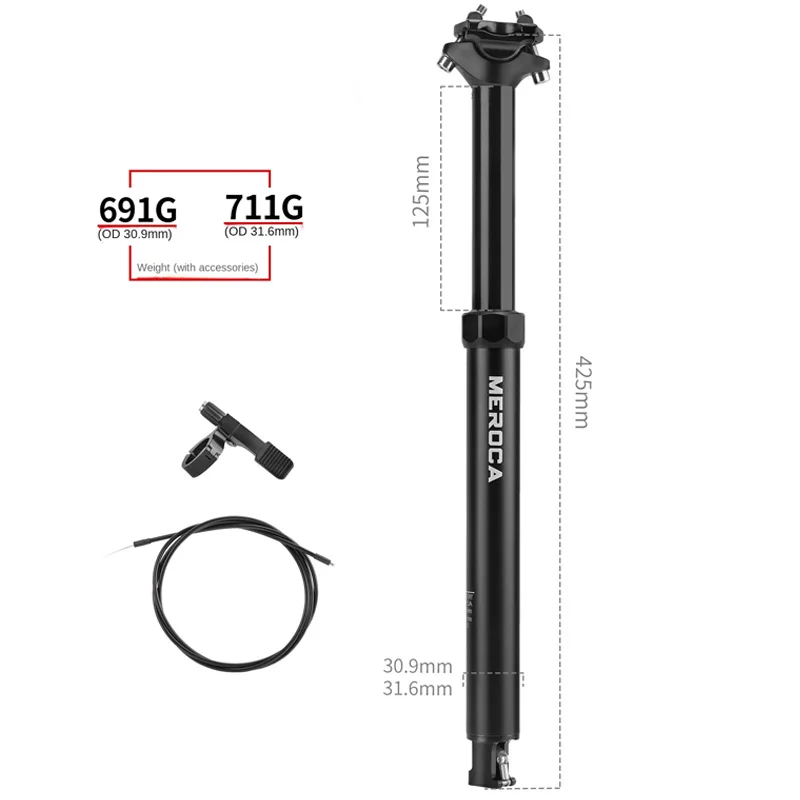 Bike Seat Post MEROCA Seatpost mtb telescopic 30.9/31.6mm dropper Adjustable mtb seat tube bike accessories