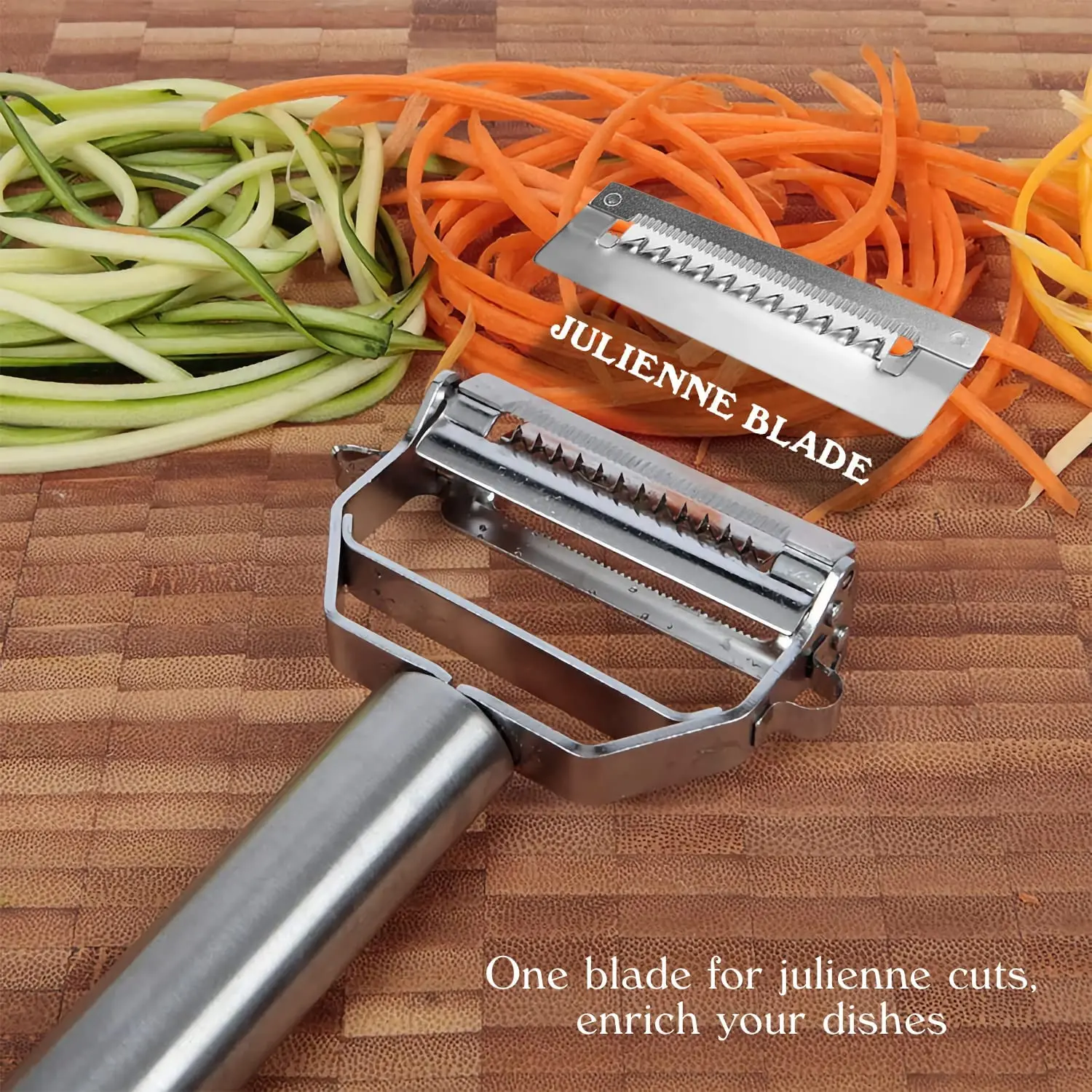 Vegetable Peeler- Fruit Peeler, Potato Peelers for kitchen- Apple Peeler  Ultra Sharp, Julienne Slicer+Serrated Peeler 2-Blades Multi-function Carrot